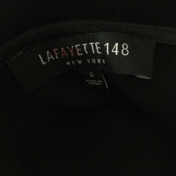 lafayette 148 Blouse Black Silk Top V-Neck Tunic Size S - Picture 6 of 6